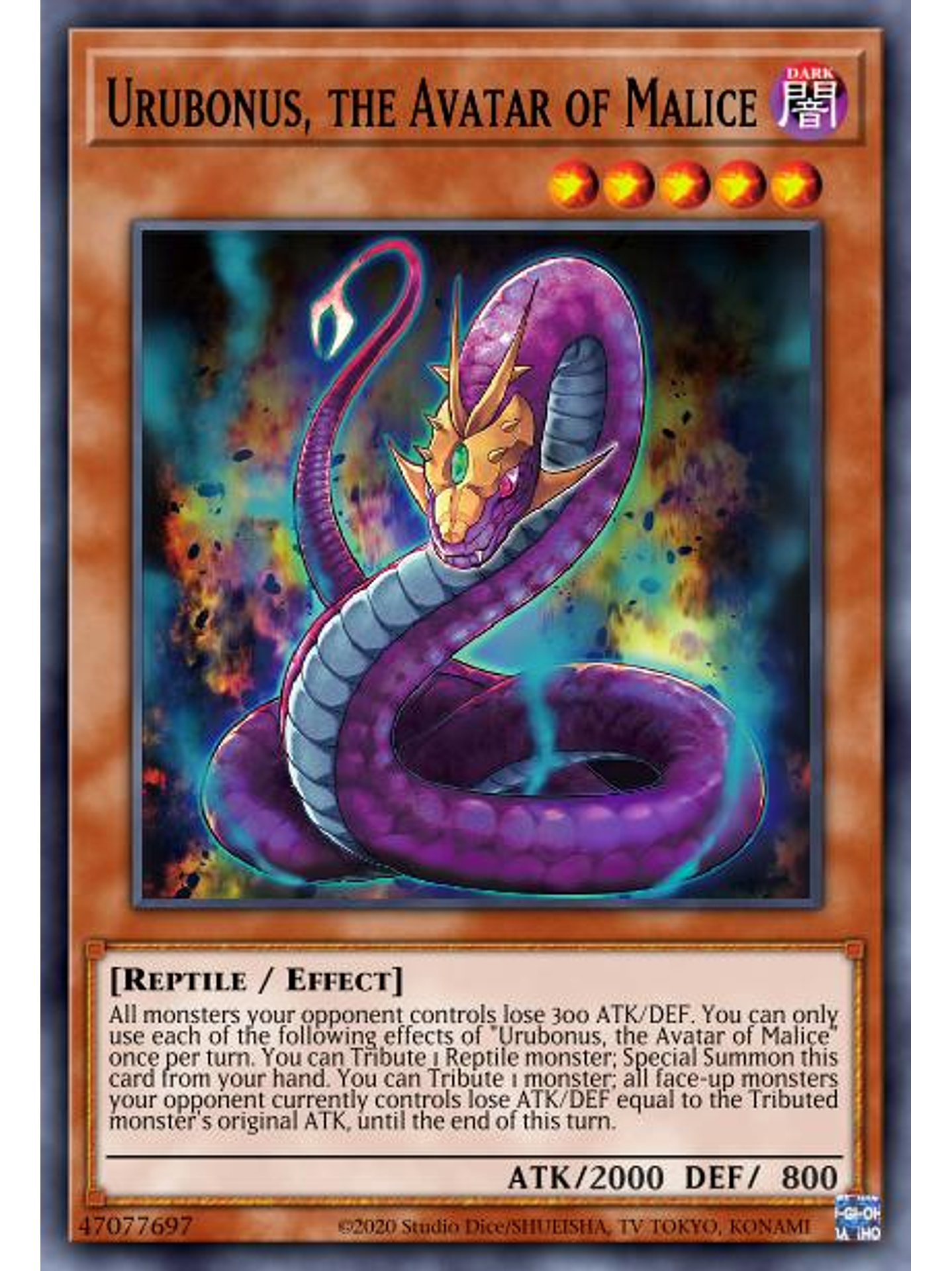 Urubonus, the Avatar of Malice - BLMR-EN020 - Ultra Rare 1st Edition 1