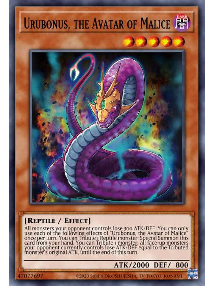 Urubonus, the Avatar of Malice - BLMR-EN020 - Ultra Rare 1st Edition 1