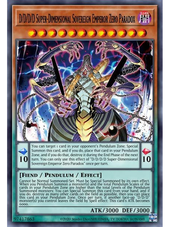 D/D/D/D Super-Dimensional Sovereign Emperor Zero Paradox - BLMR-EN046 - Ultra Rare 1st Edition  1