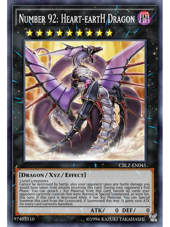 Number 92: Heart-eartH Dragon - BLMR-EN077 - Secret Rare 1st Edition 1