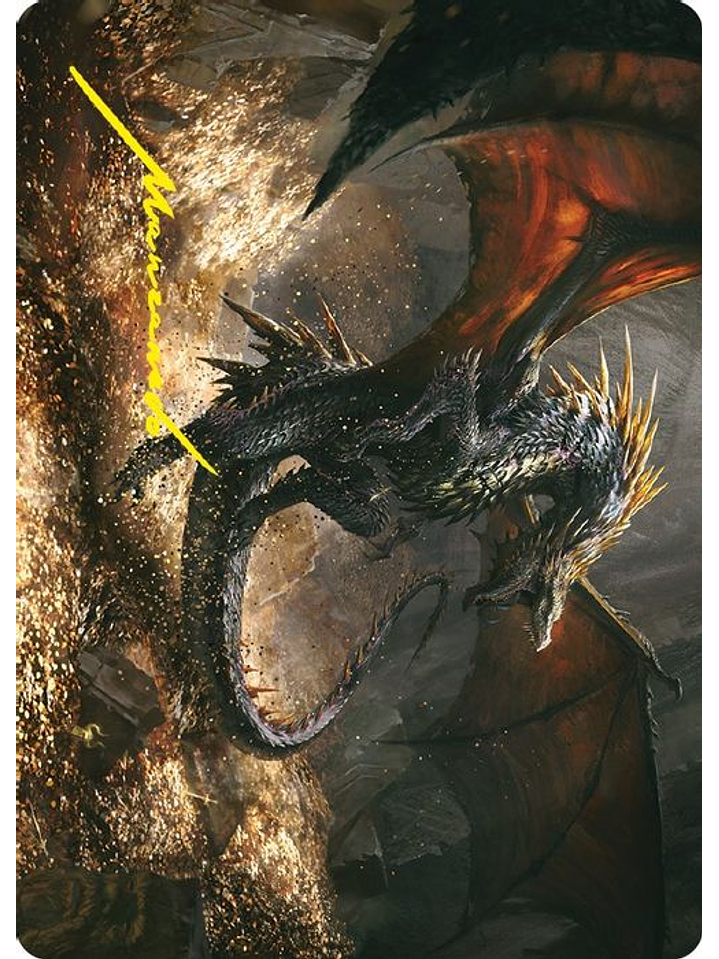 LTC ART-0076 S Cavern-Hoard Dragon Art Card (Gold-Stamped Signature) 1