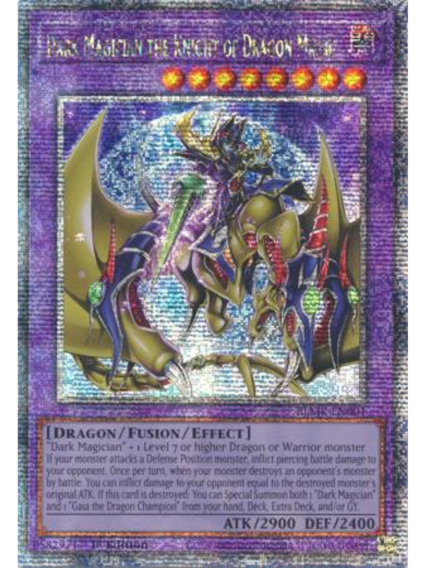 Dark Magician the Knight of Dragon Magic BLMR-EN001 Quarter Century Rare 1st Edition 1