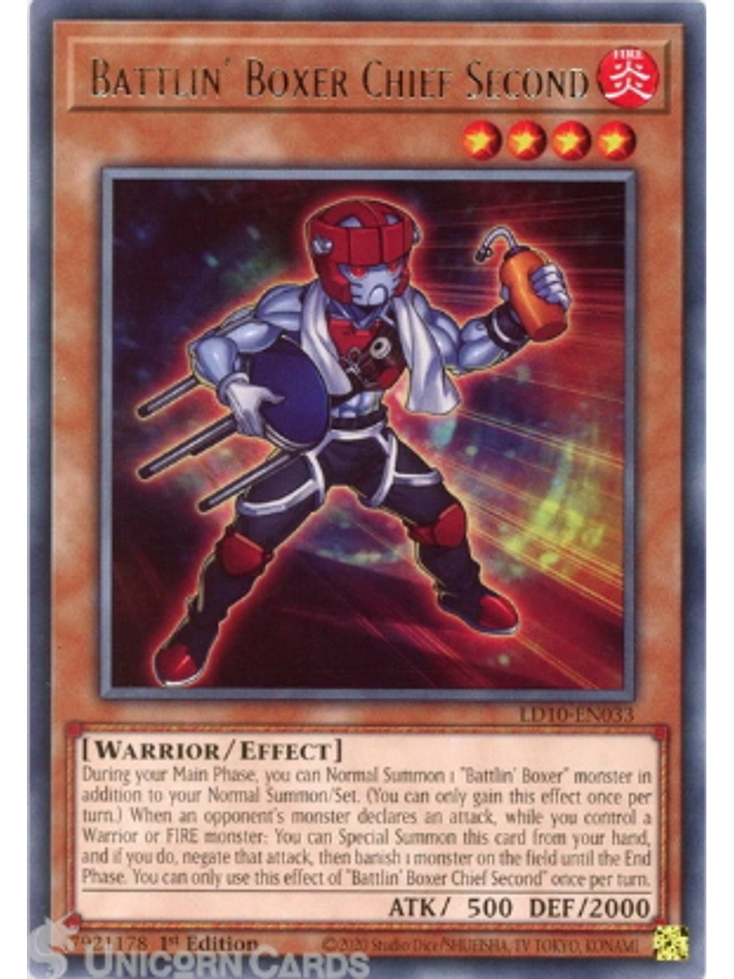 Battlin' Boxer Chief Second - LD10-EN033 - Rare 1st Edition 1
