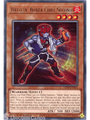 Battlin' Boxer Chief Second - LD10-EN033 - Rare 1st Edition