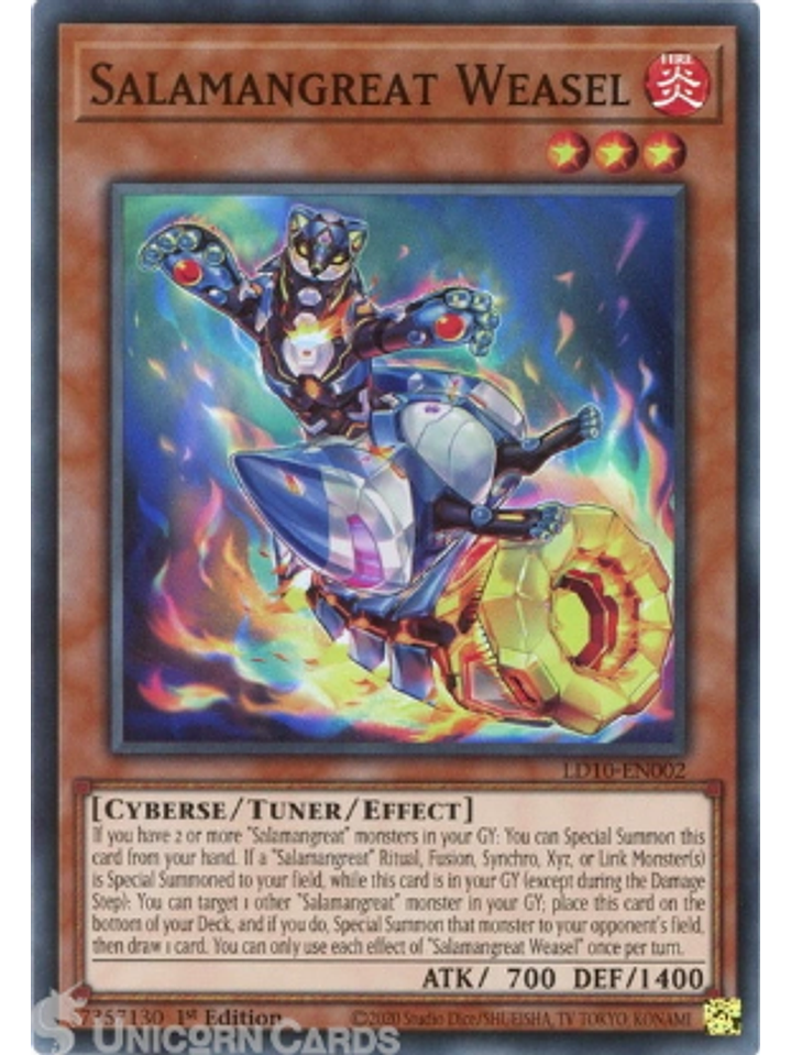 Salamangreat Weasel - LD10-EN002 - Super Rare 1st Edition 1