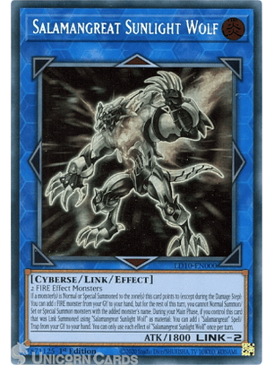 Salamangreat Sunlight Wolf - LD10-EN000 - Ghost Rare 1st Edition