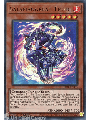 Salamangreat Tiger - LD10-EN003 - Ultra Rare 1st Edition