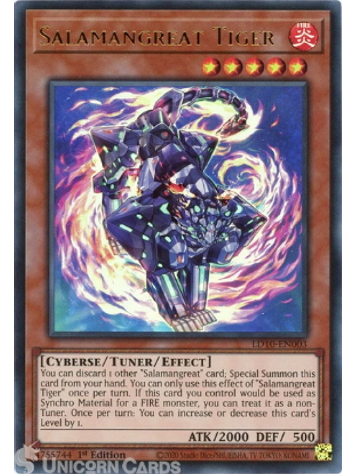 Salamangreat Tiger - LD10-EN003 - Ultra Rare 1st Edition 1