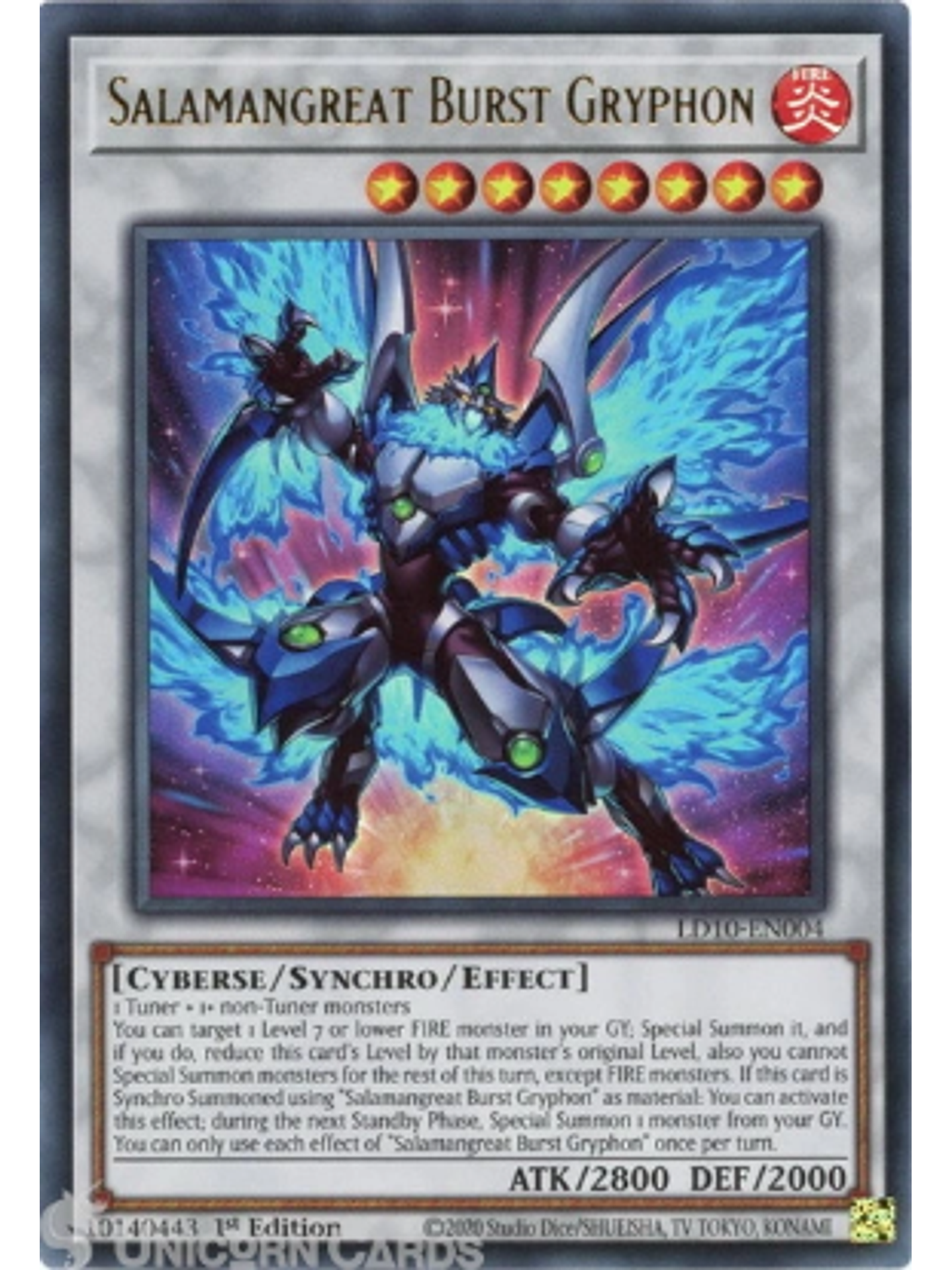 Salamangreat Burst Gryphon - LD10-EN004 - Ultra Rare 1st Edition 1