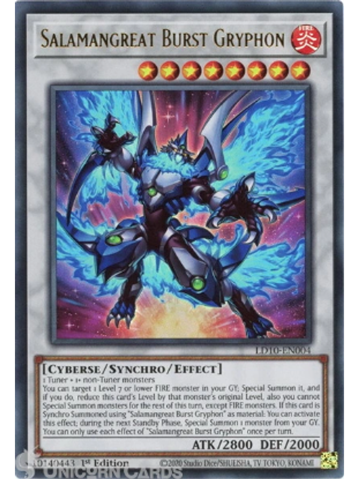 Salamangreat Burst Gryphon - LD10-EN004 - Ultra Rare 1st Edition 1