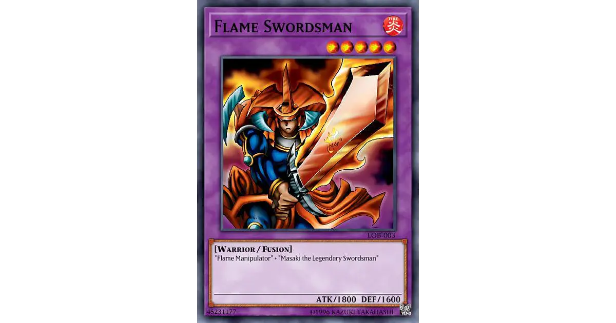 thumbnail interactive-video image 1 of Yugioh Flame Swordsman SBC1-ENB22 Speed Duel Streets Of Battle City Non Holo 1 of 9
