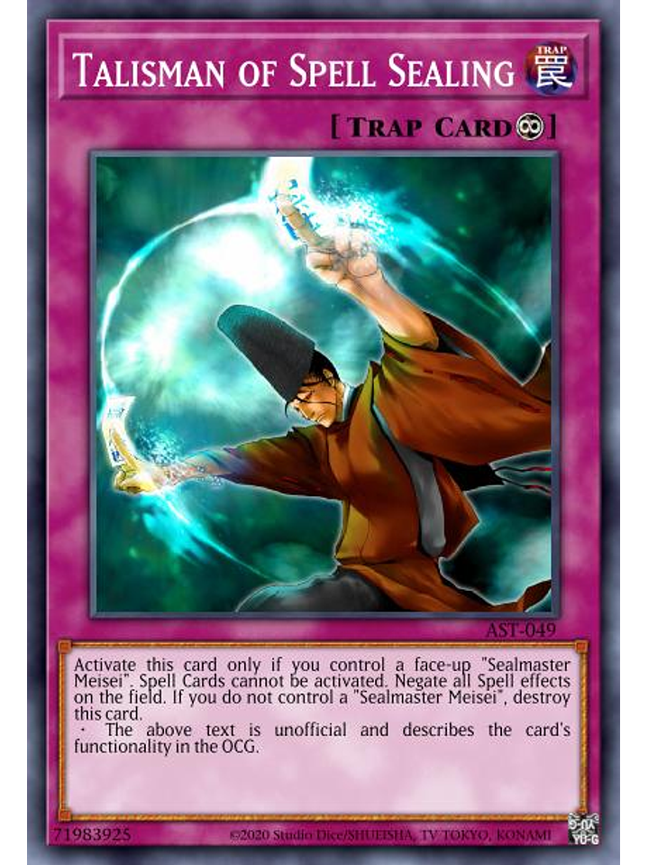 Talisman of Spell Sealing - SBC1-ENG17 - Common 1st Edition 1