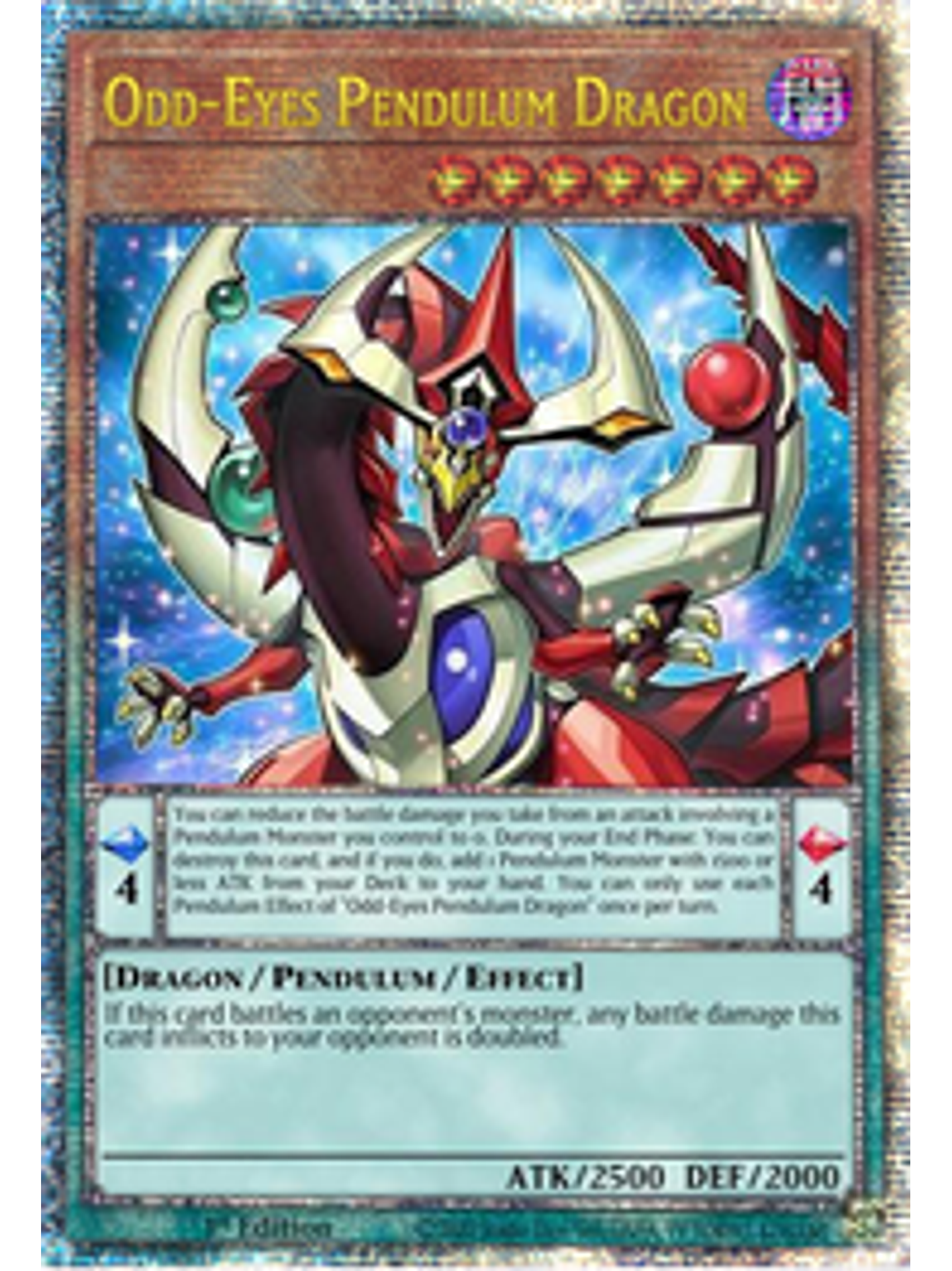 Odd-Eyes Pendulum Dragon - TN23-EN011 - Quarter Century Secret Rare 1st Edition 1