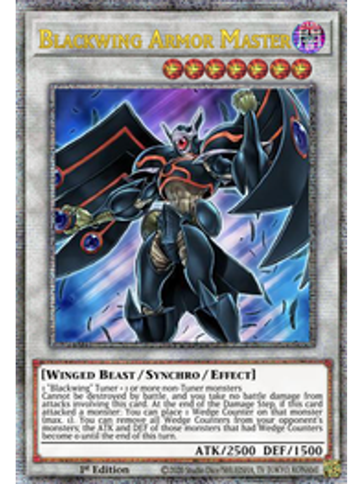 Blackwing Armor Master - TN23-EN015 - Quarter Century Secret Rare 1st Edition 1