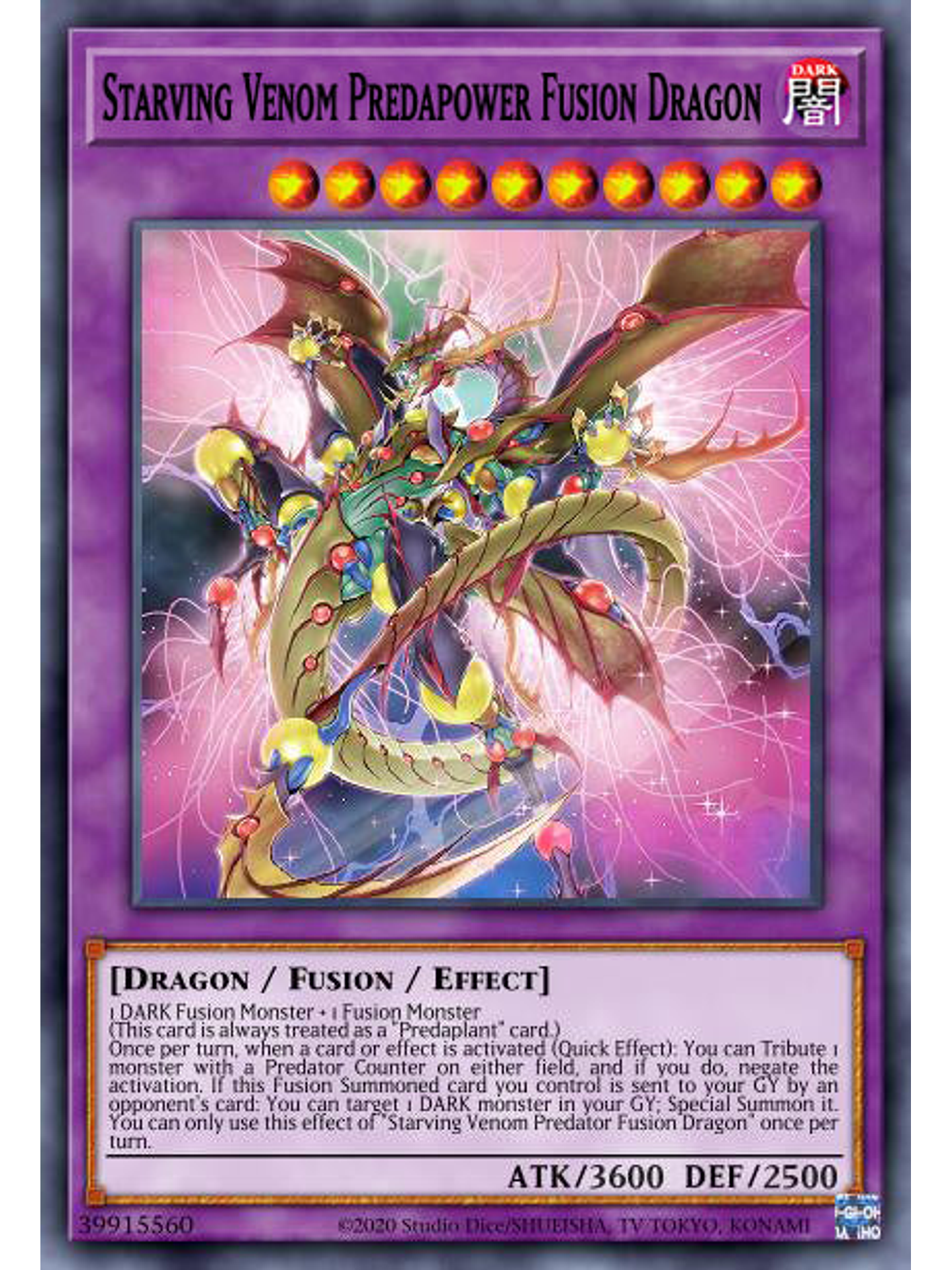 Starving Venom Predapower Fusion Dragon - MP23-EN081 - Prismatic Secret Rare 1st Edition 1