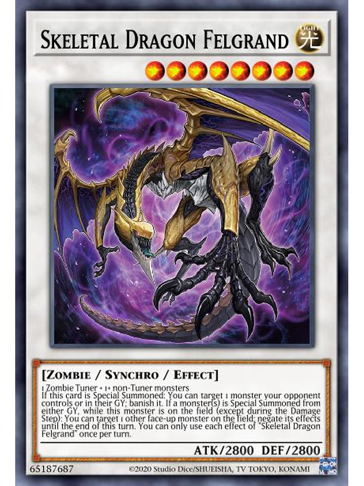 Skeletal Dragon Felgrand - MP23-EN084 - Prismatic Secret Rare 1st Edition 1