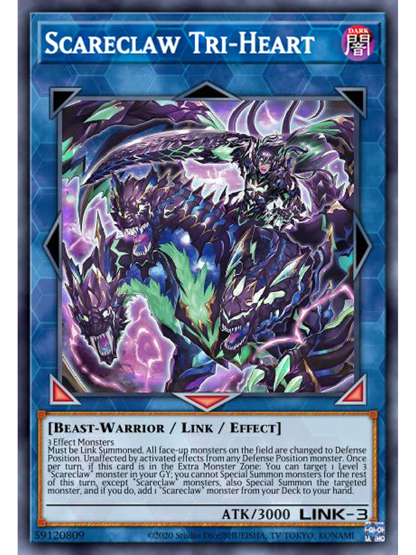 Scareclaw Tri-Heart - MP23-EN088 - Prismatic Secret Rare 1st Edition 1