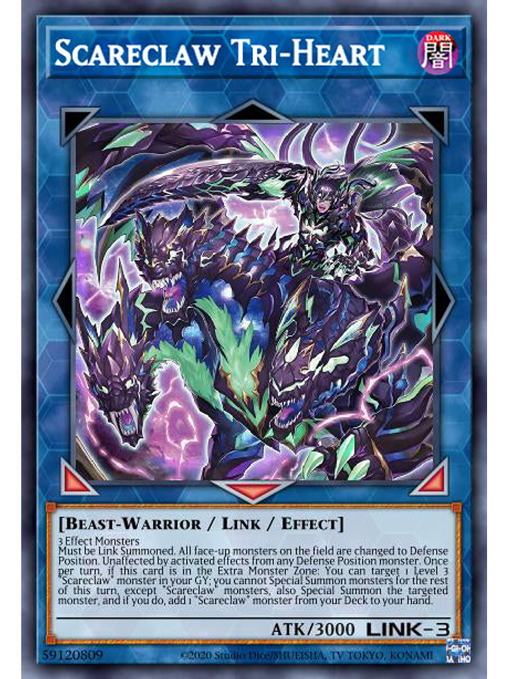 Scareclaw Tri-Heart - MP23-EN088 - Prismatic Secret Rare 1st Edition 1