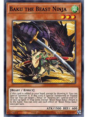 Baku the Beast Ninja - MP23-EN168 - Common 1st Edition