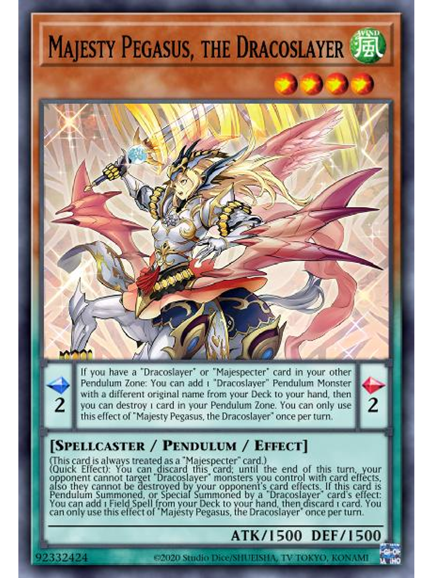 Majesty Pegasus, the Dracoslayer - MP23-EN173 - Prismatic Secret Rare 1st Edition 1