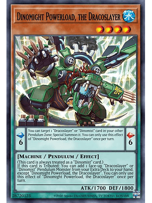 Dinomight Powerload, the Dracoslayer - MP23-EN174 - Prismatic Secret Rare 1st Edition