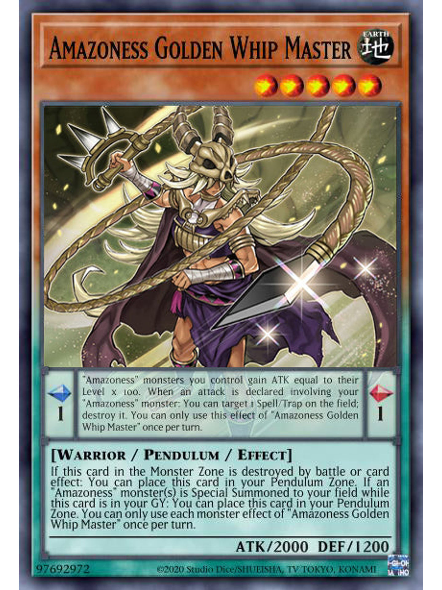 Amazoness Golden Whip Master - MP23-EN219 - Common 1st Edition 1