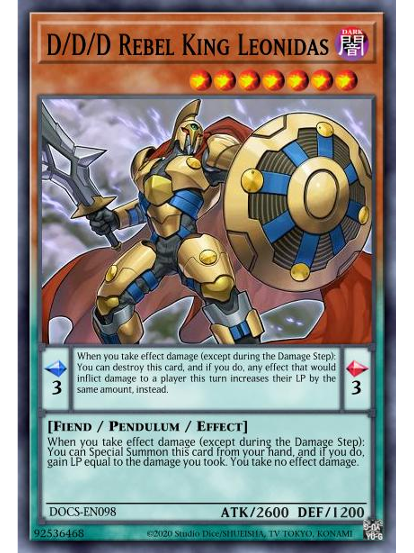 D/D/D Rebel King Leonidas - MP23-EN277 - Common 1st Edition 1