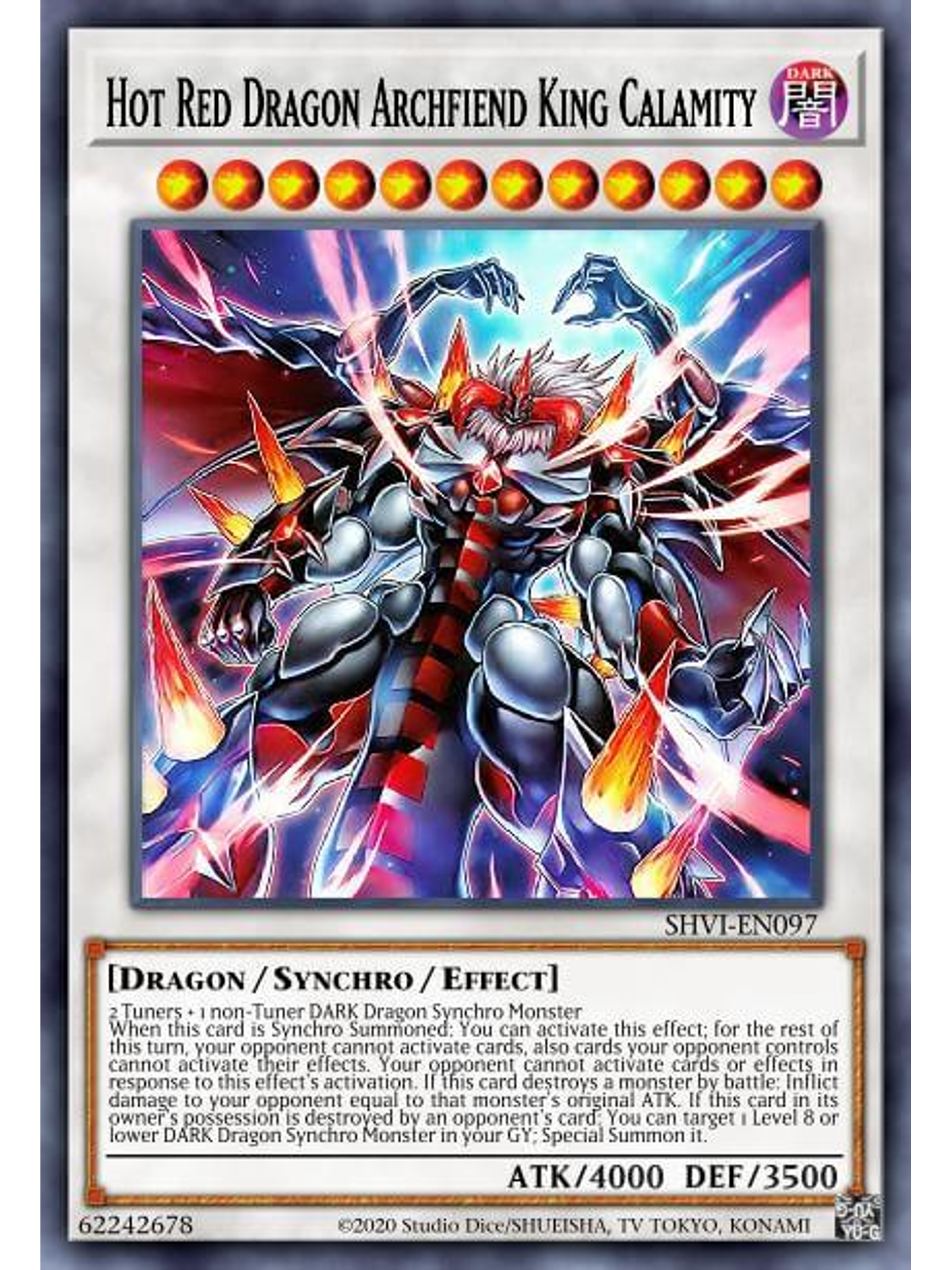 Hot Red Dragon Archfiend King Calamity - SDCK-EN047 - Super Rare 1st Edition 1