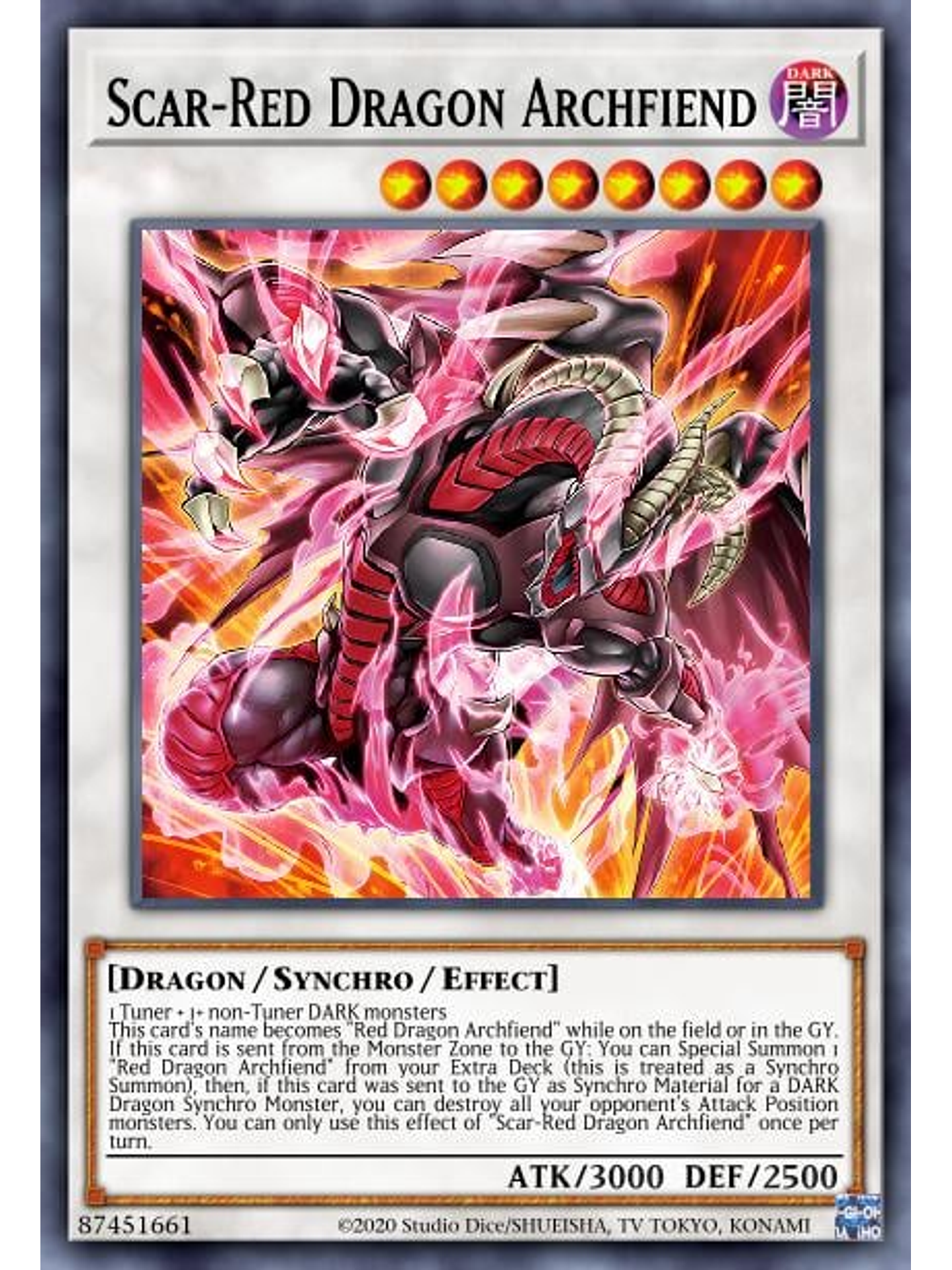 Scarred Dragon Archfiend - SDCK-EN049 - Super Rare 1st Edition 1