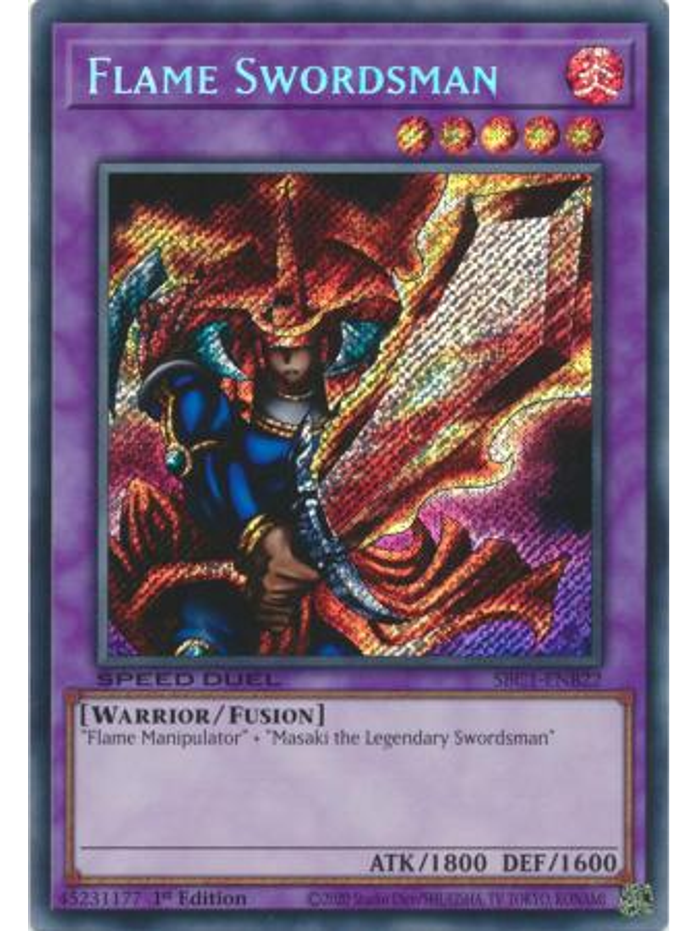 Flame Swordsman - SBC1-ENB22 - Secret Rare 1st Edition 1