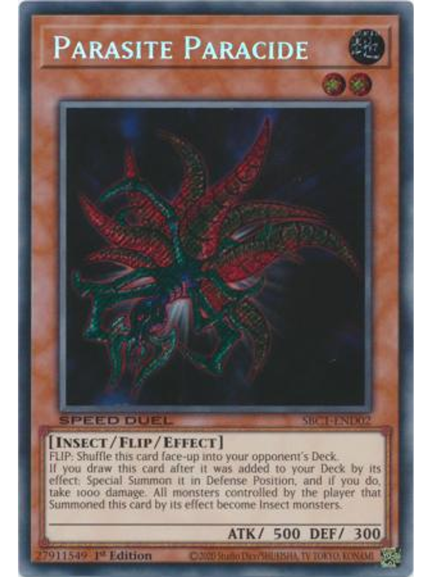 Parasite Paracide - SBC1-END02 - Secret Rare 1st Edition 1