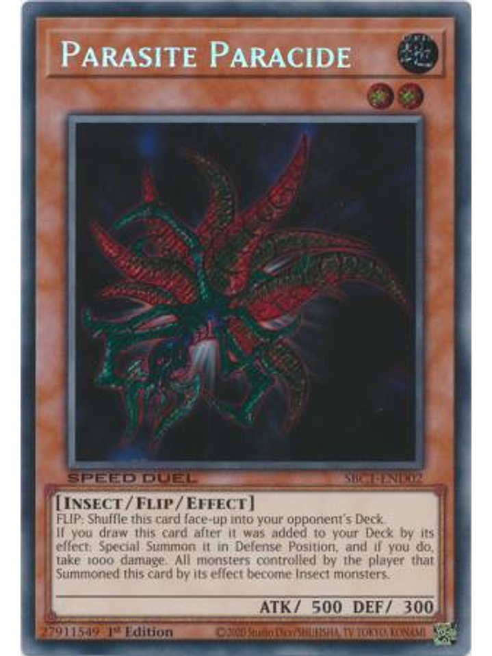 Parasite Paracide - SBC1-END02 - Secret Rare 1st Edition 1