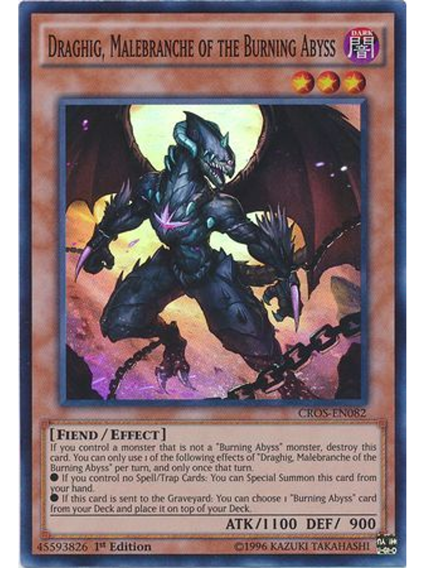 Draghig, Malebranche of the Burning Abyss - CROS-EN082 - Super Rare 1st Edition 1