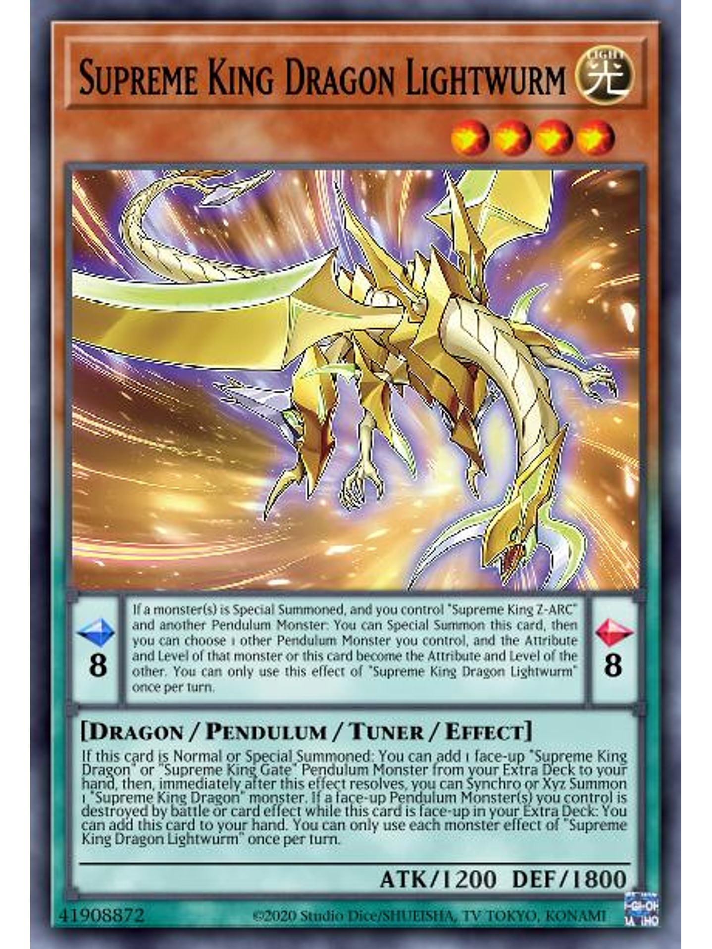 Supreme King Dragon Lightwurm - AGOV-EN002 - Common 1st Edition 1