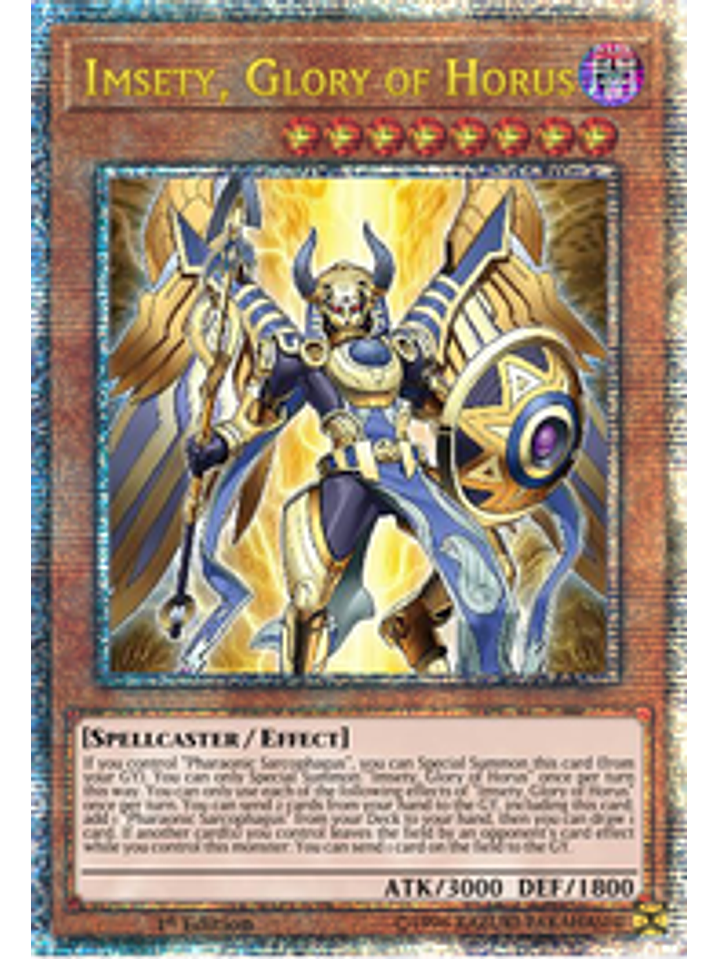 Imsety, Glory of Horus - AGOV-EN011 - Quarter Century Rare 1st Edition 1