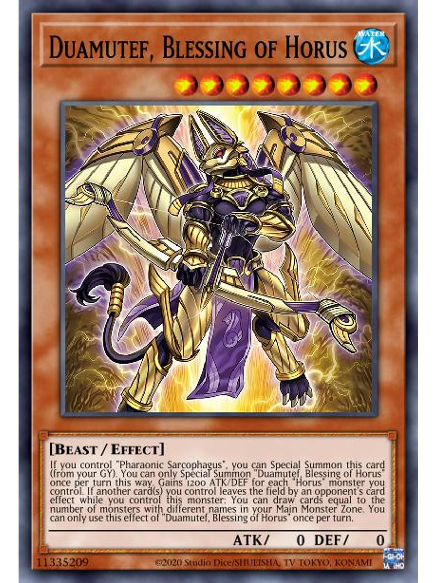 Duamutef, Blessing of Horus - AGOV-EN012 - Secret Rare 1st Edition 1