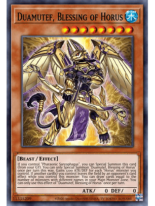 Duamutef, Blessing of Horus - AGOV-EN012 - Secret Rare 1st Edition