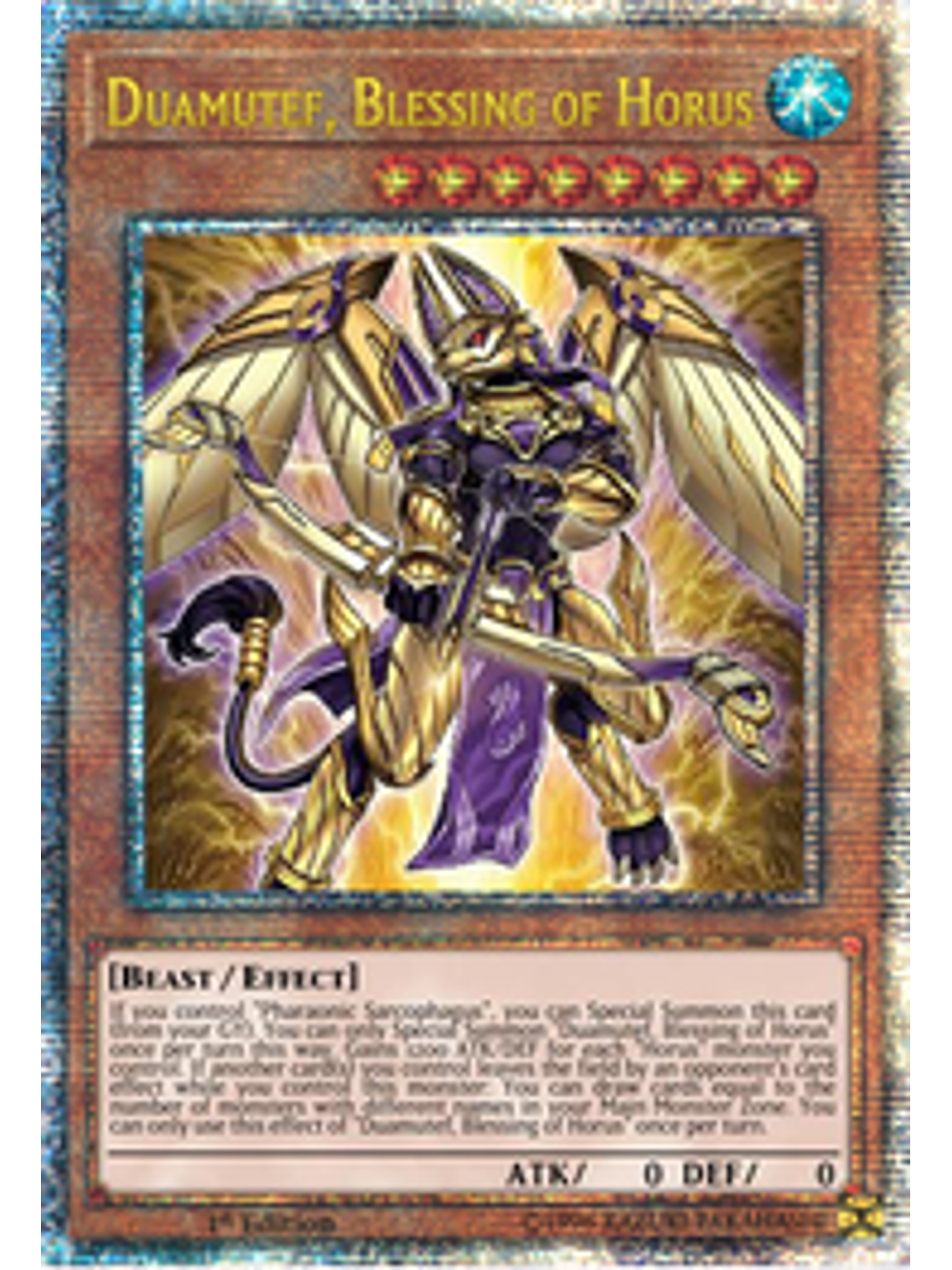 Duamutef, Blessing of Horus - AGOV-EN012 - Quarter Century Rare 1st Edition 1