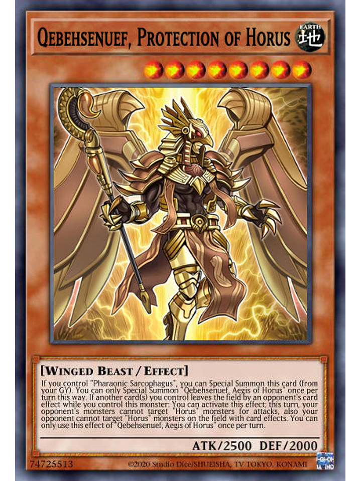 Qebehsenuef, Protection of Horus - AGOV-EN014 - Super Rare 1st Edition 1