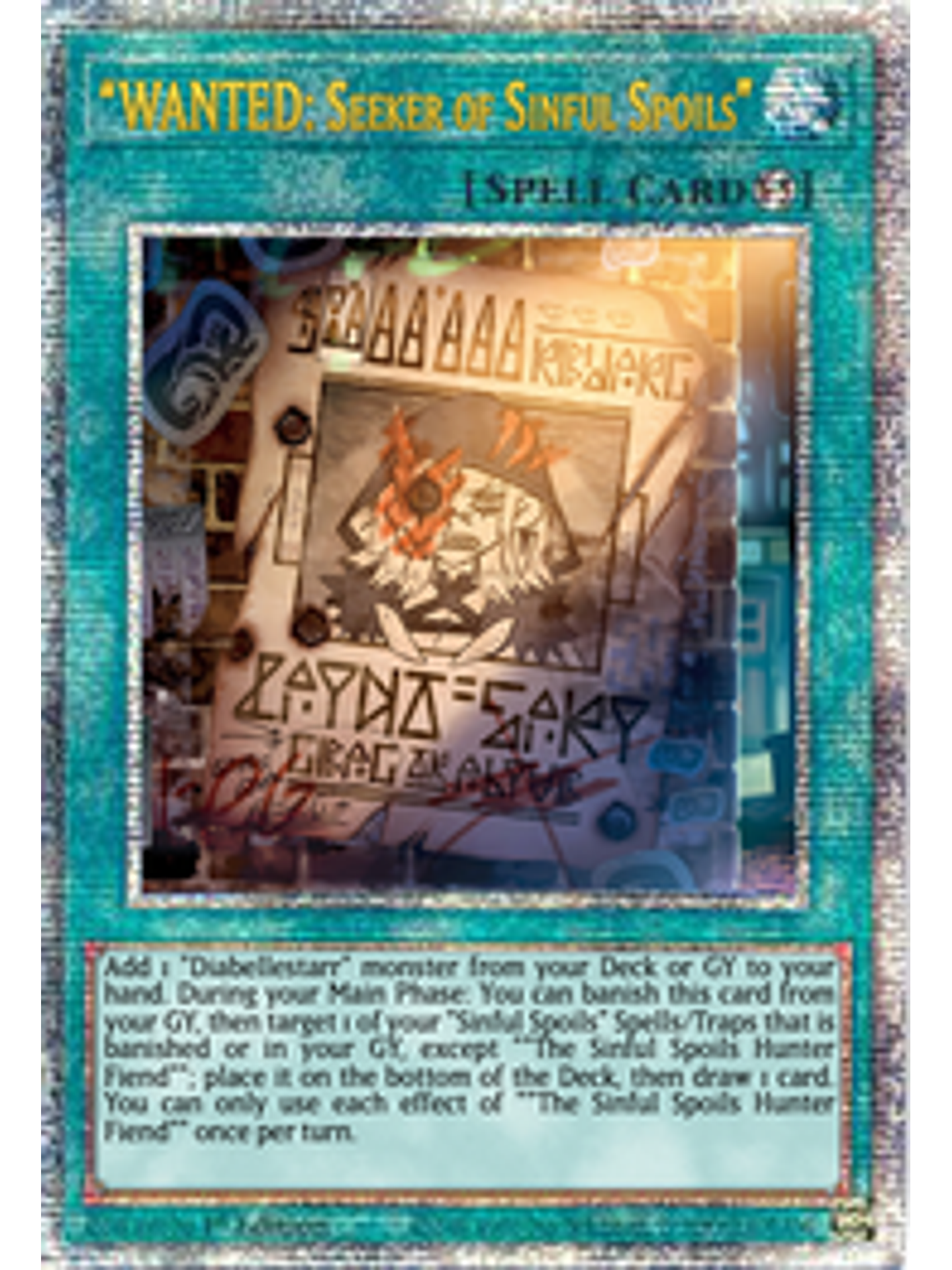 WANTED: Seeker of Sinful Spoils - AGOV-EN054 - Quarter Century Rare 1st Edition 1