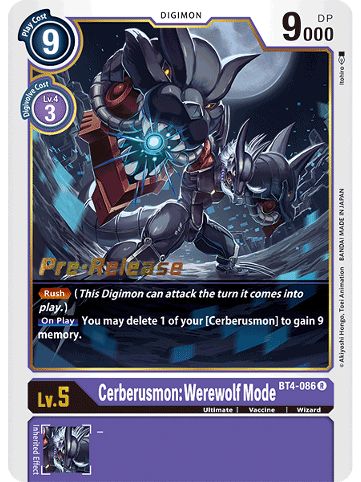 BT4-086 R Cerberusmon:Werewolf Mode (PRE) 1