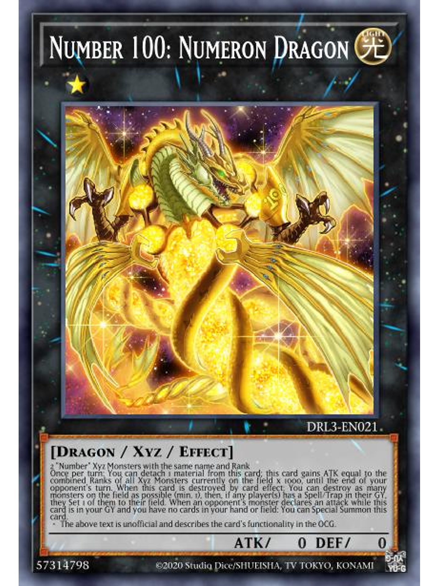Number 100: Numeron Dragon - RA01-EN039 - Secret Rare 1