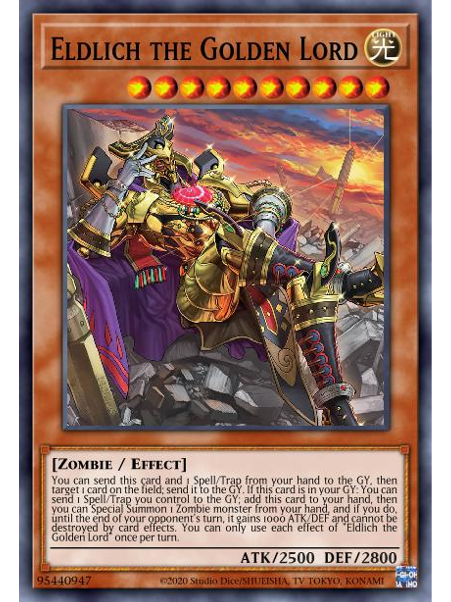 Eldlich the Golden Lord (alternate art) - RA01-EN019 - Prismatic Ultimate Rare 1