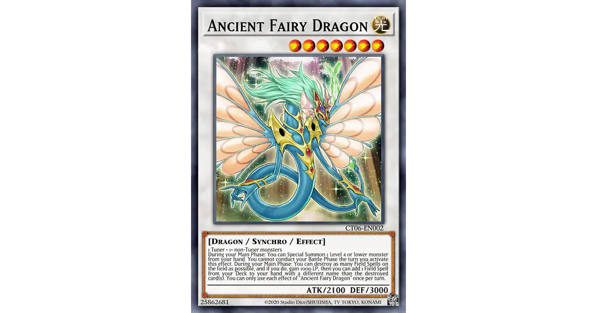Yu-Gi-Oh Card Ancient Fairy Dragon (Secret Rare) - 25th Anniversary Rarity  Collection - YuGiOh Ancient Fairy Dragon Yugioh
