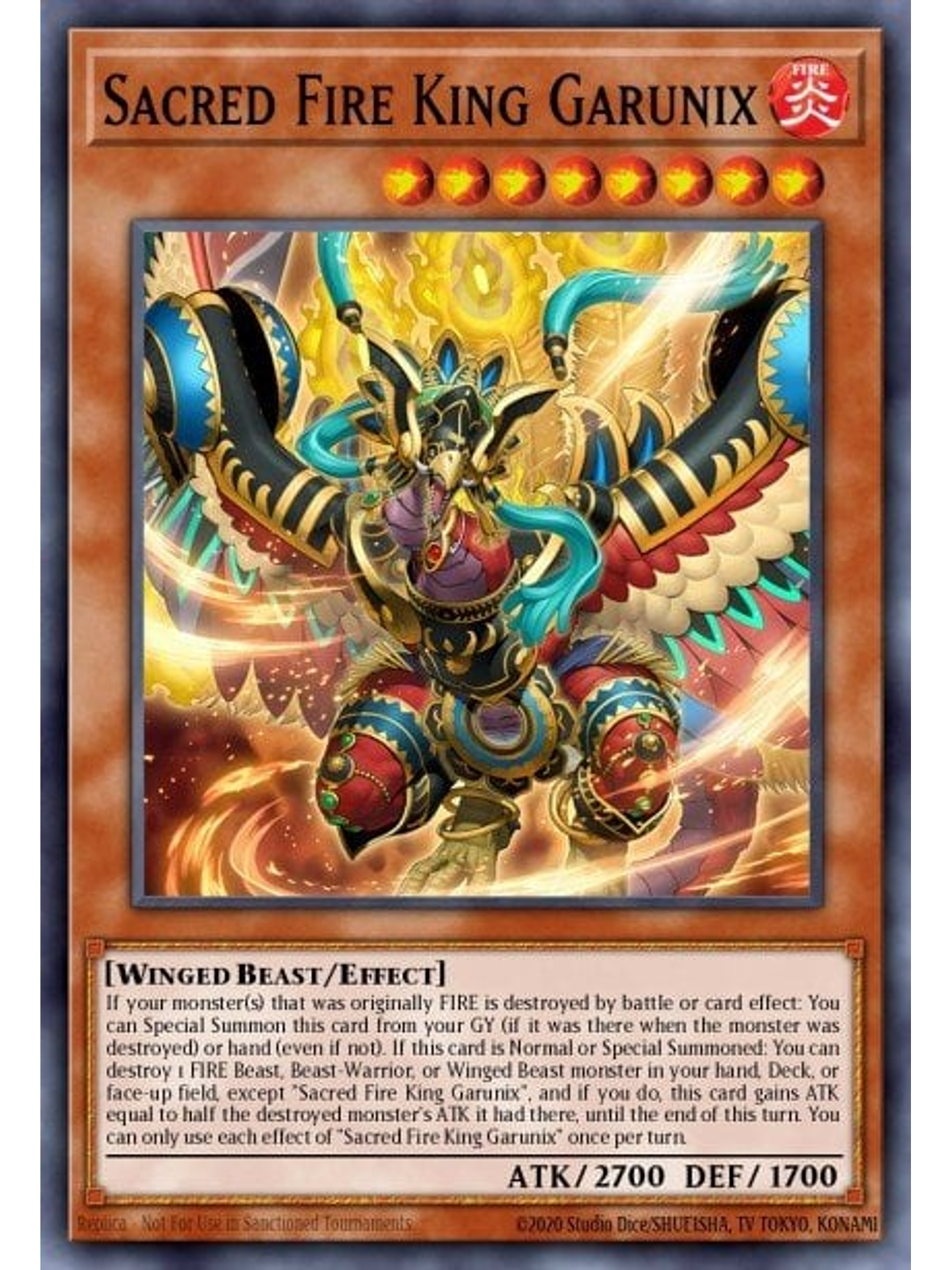 Sacred Fire King Garunix - SR14-EN001 - Ultra Rare 1st Edition 1