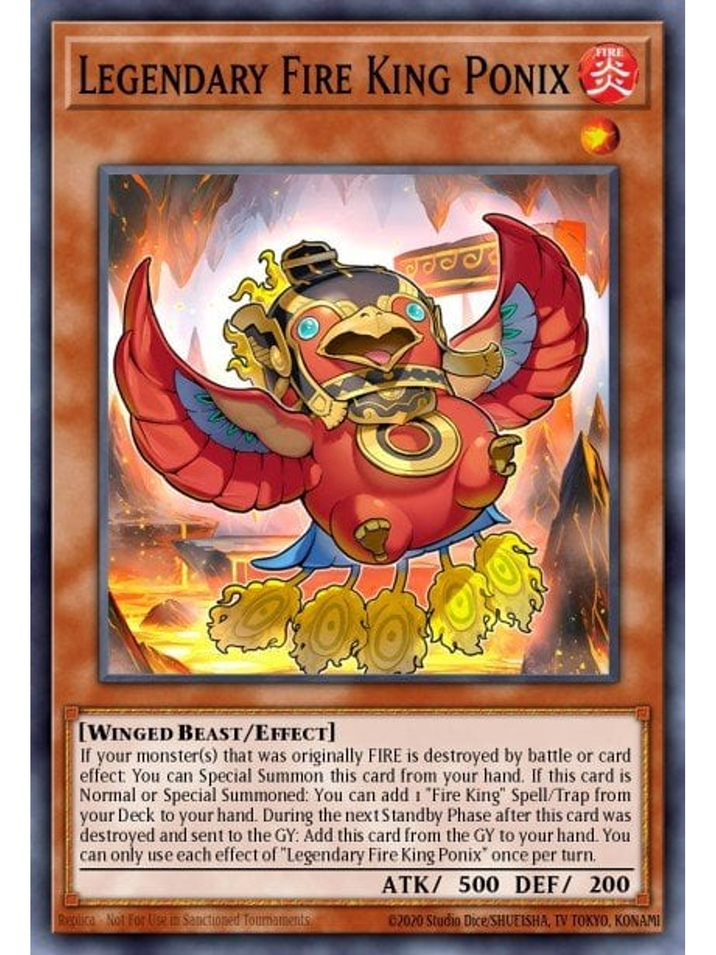 Legendary Fire King Ponix - SR14-EN045 - Super Rare 1st Edition 1