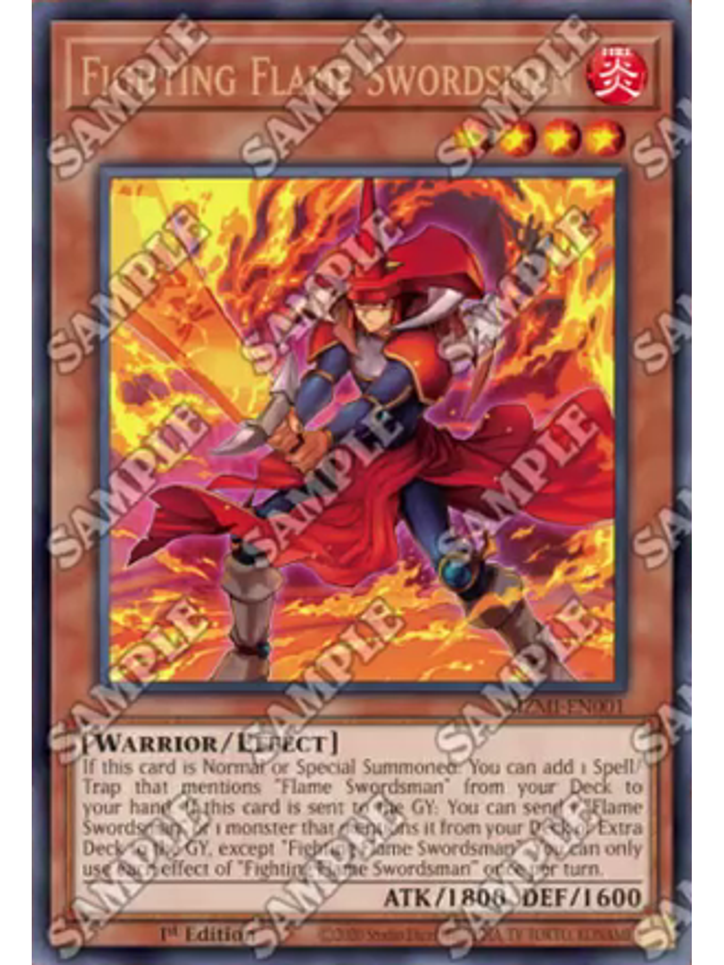 Fighting Flame Swordsman - MZMI-EN001 - Ultra Rare 1st Edition 1