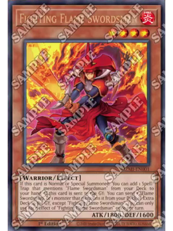 Fighting Flame Swordsman - MZMI-EN001 - Ultra Rare 1st Edition 1