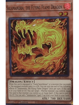 Salamandra, the Flying Flame Dragon - MZMI-EN002 - Super Rare 1st Edition