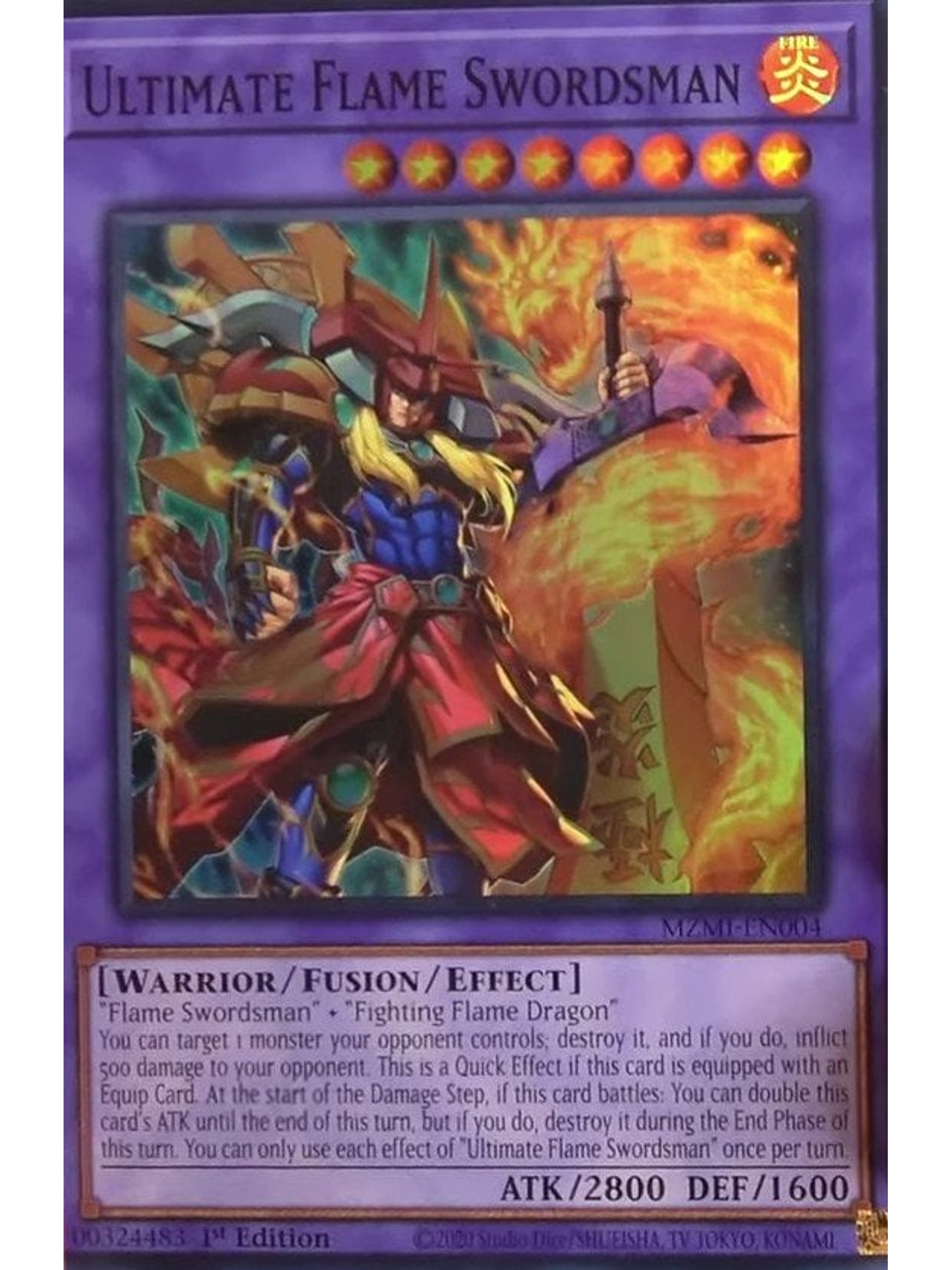 Ultimate Flame Swordsman - MZMI-EN004 - Collector's Rare 1st Edition 1